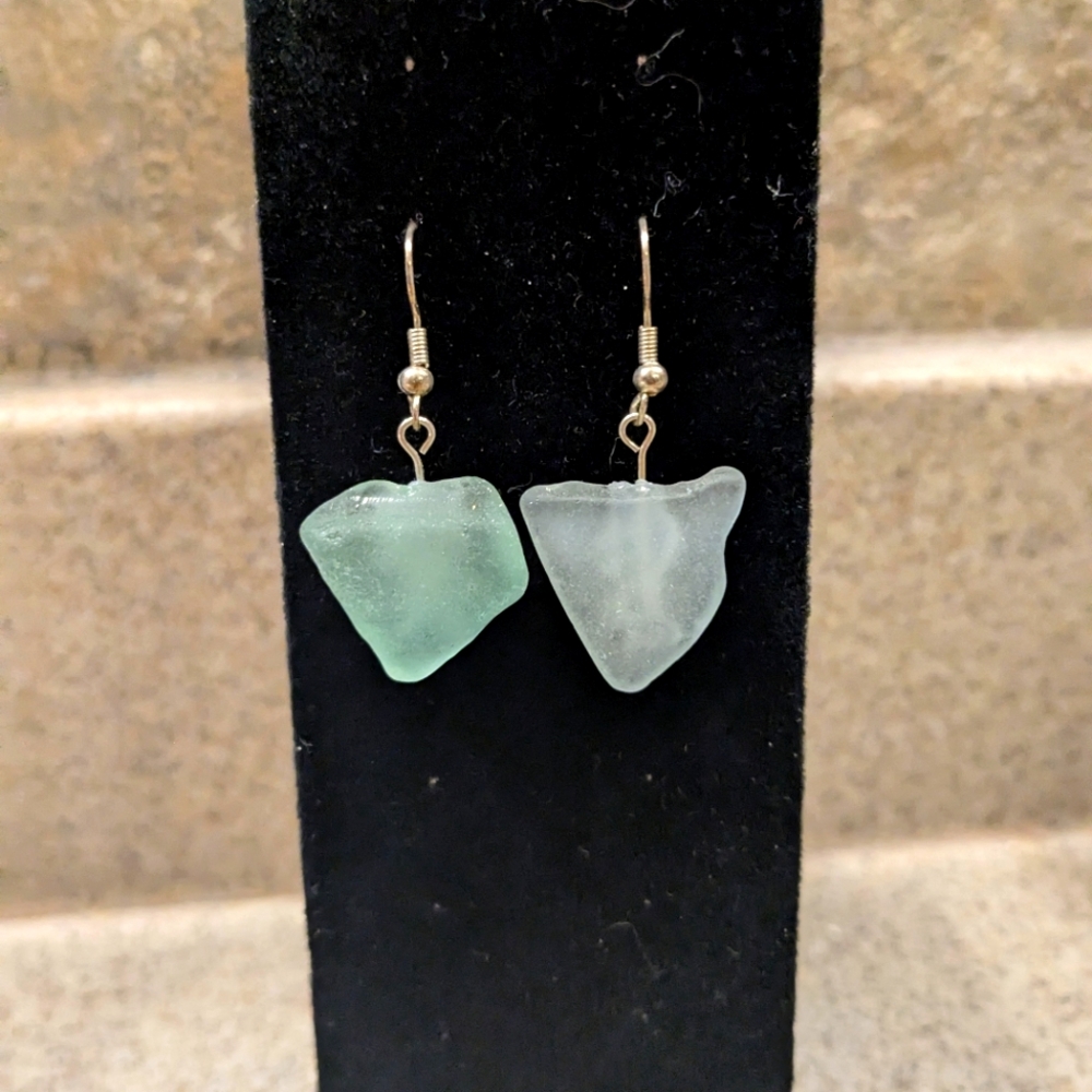 Sand & Sea ⬤ Classy sea glass earrings